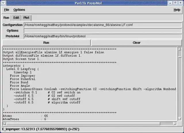 Download web tool or web app ProtoMol- Molecular Dynamics Simulation to run in Linux online