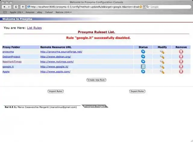 Download web tool or web app Proxyma: Reverse-Proxy with URL-Rewriter