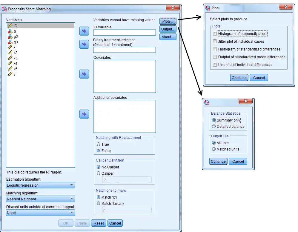 Download web tool or web app PS Matching in SPSS