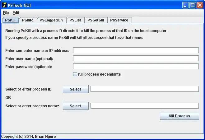 Download web tool or web app PSTools GUI