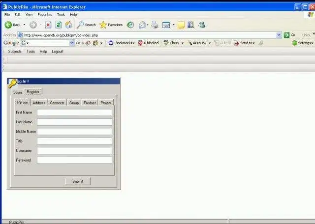 Download web tool or web app PublicPIM Website Database Application