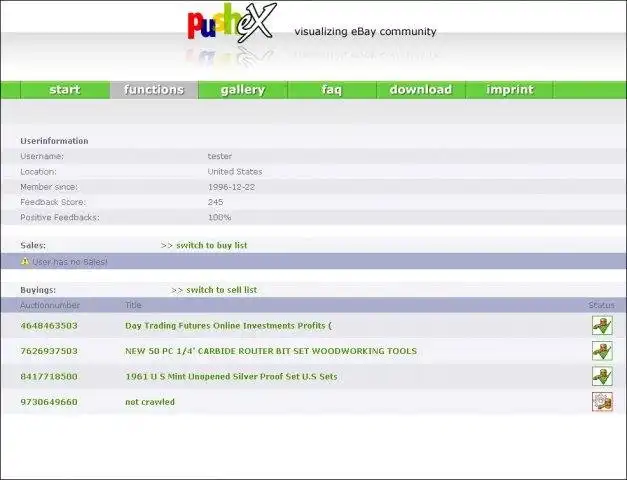 Download web tool or web app pusheX - eBay pusher detector