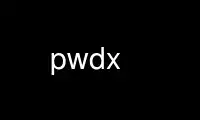 Run pwdx in OnWorks free hosting provider over Ubuntu Online, Fedora Online, Windows online emulator or MAC OS online emulator