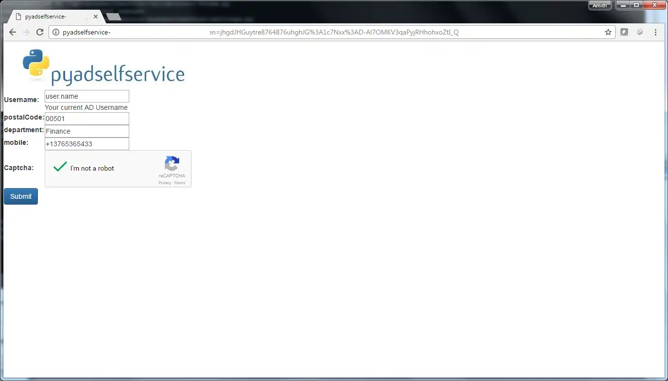 Download web tool or web app pyadselfservice