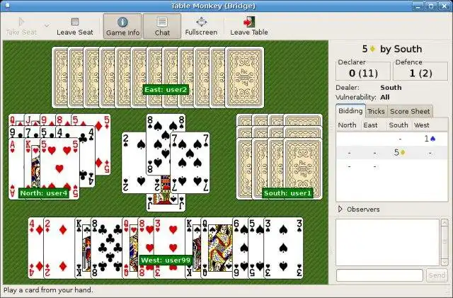 Download web tool or web app PyBridge - a free online bridge game