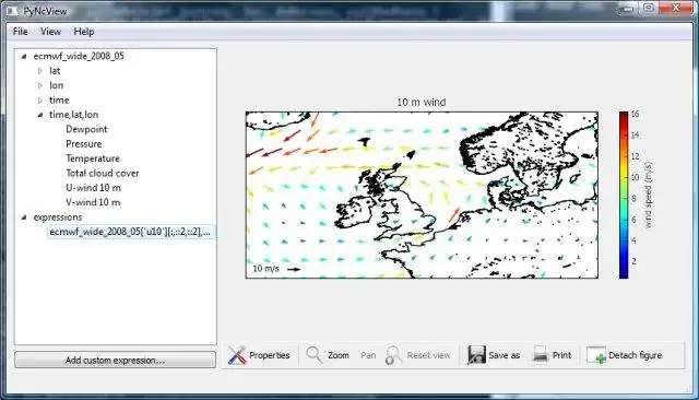 Download web tool or web app PyNcView to run in Windows online over Linux online