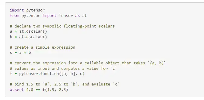 Download web tool or web app PyTensor