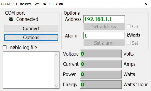 Download web tool or web app PZEM-004T Reader