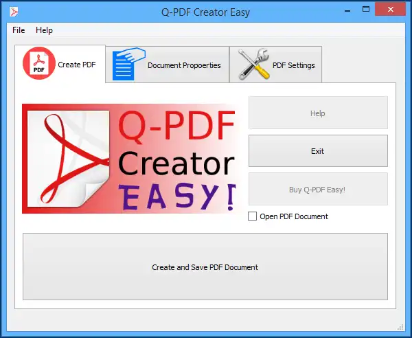 Download web tool or web app Q-PDF Creator Easy