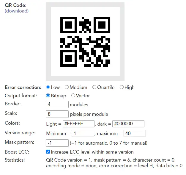 Download web tool or web app QR Code generator library