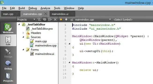 Download web tool or web app QtCreator Tabbed Editor Plugin