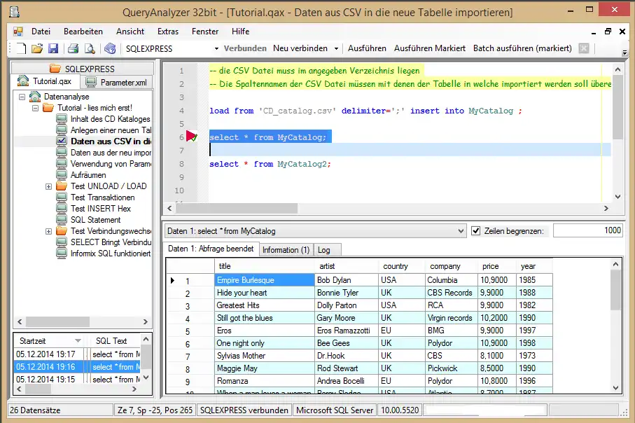 Web aracını veya web uygulamasını indirin QueryAnalyzer