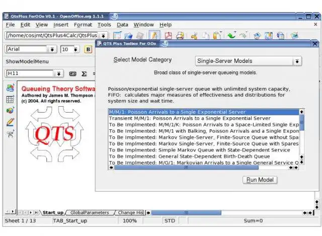 Download web tool or web app Queueing Theory Software For Calc to run in Linux online