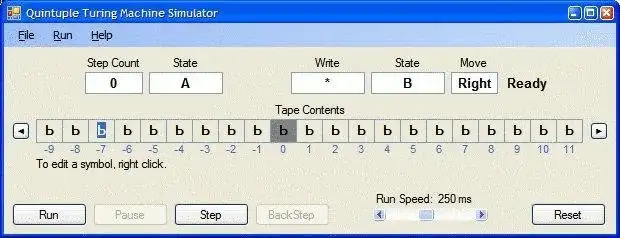 Download web tool or web app Quintuple Turing Machine Simulator