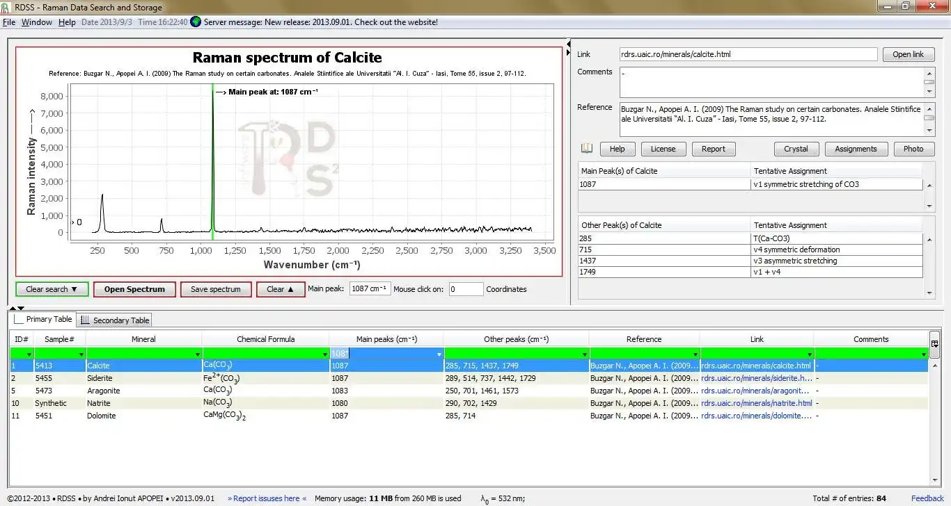 Download web tool or web app Raman Data Search and Storage