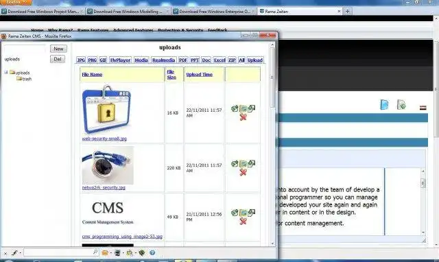 Download web tool or web app Rama Zeiten CMS