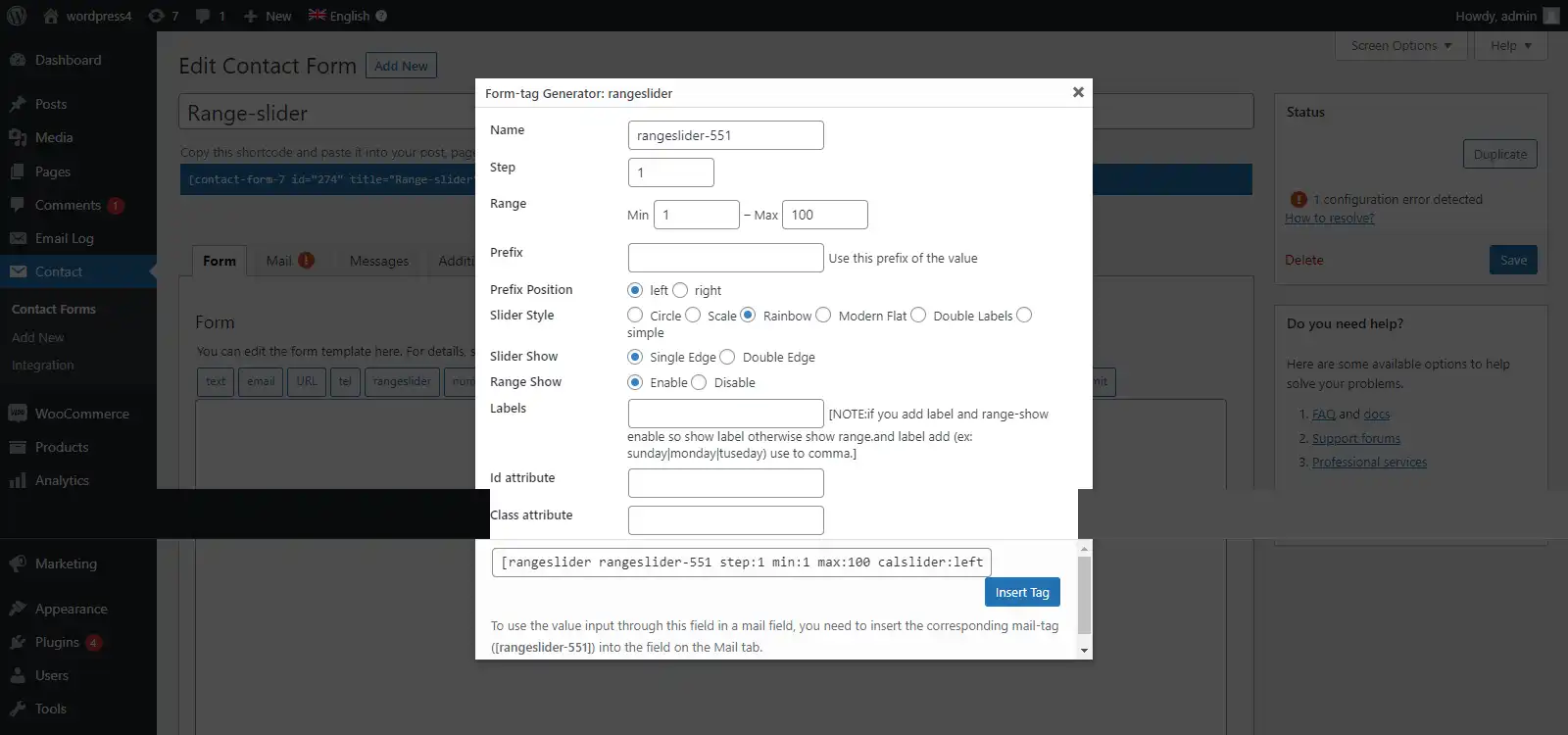 Download web tool or web app Range Slider Field for Contact Form 7