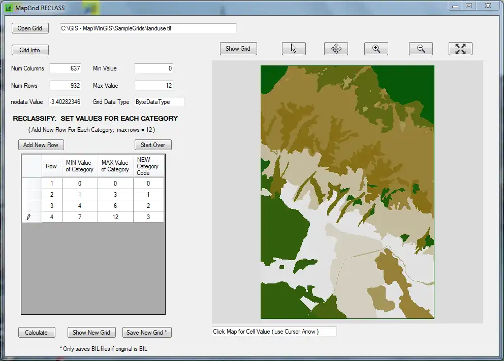 Download web tool or web app rasterreclassify