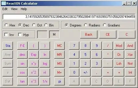 Download web tool or web app ReactOS Calc