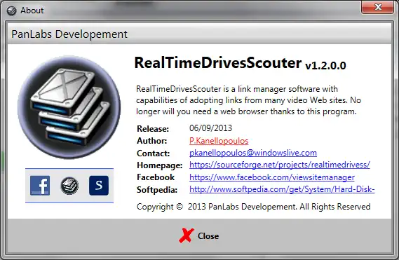 הורד כלי אינטרנט או אפליקציית אינטרנט Real Time Drives Scouter