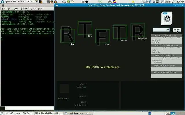 Download web tool or web app Real Time Face Tracking and Recognition to run in Linux online