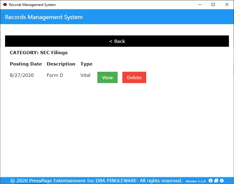 Download web tool or web app Records Management System