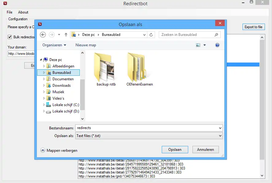 Download web tool or web app RedirectBot