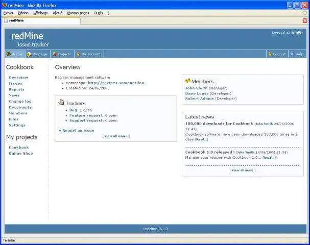 Descargue la herramienta web o la aplicación web redMine