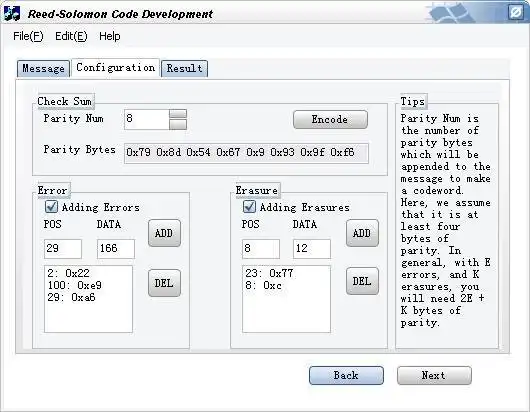 Download web tool or web app Reed-Solomon Coder