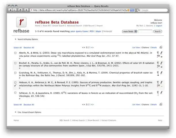 Download web tool or web app refbase - Web Reference Database to run in Linux online