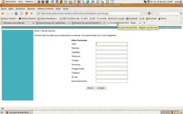 Download web tool or web app registrealumnes