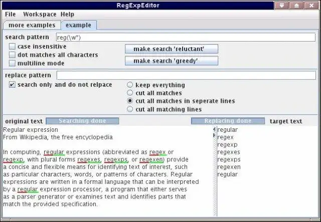 Descargar la herramienta web o la aplicación web Regular Expression Editor (RegExpEditor)