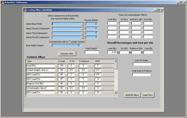 Download web tool or web app Reloaders Reference