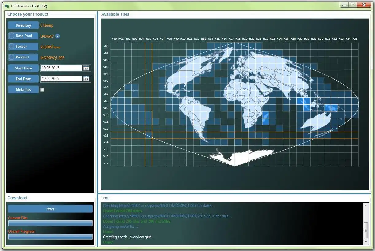 Download web tool or web app Remote Sensing Downloader to run in Windows online over Linux online