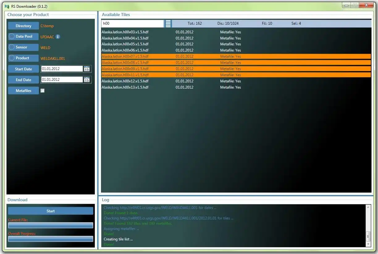 Download web tool or web app Remote Sensing Downloader to run in Windows online over Linux online