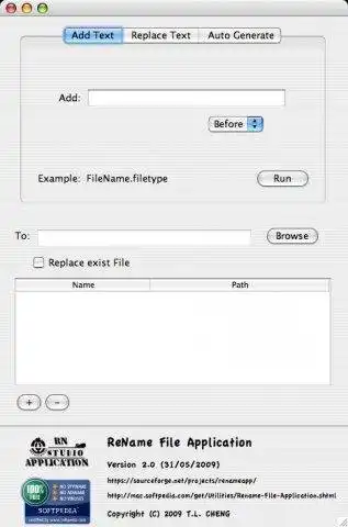 Download web tool or web app ReName File Application