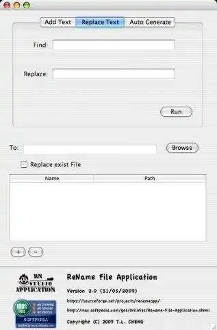 Download web tool or web app ReName File Application