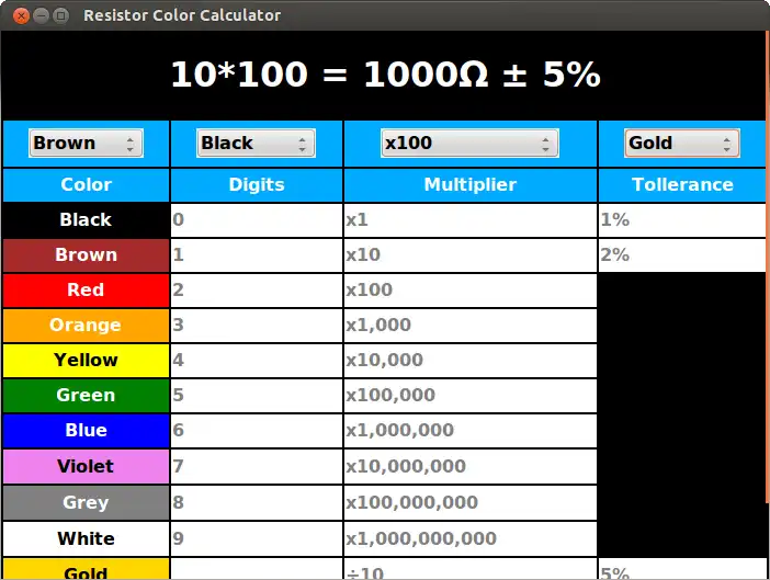 Download web tool or web app Resistor Color Calculator to run in Linux online