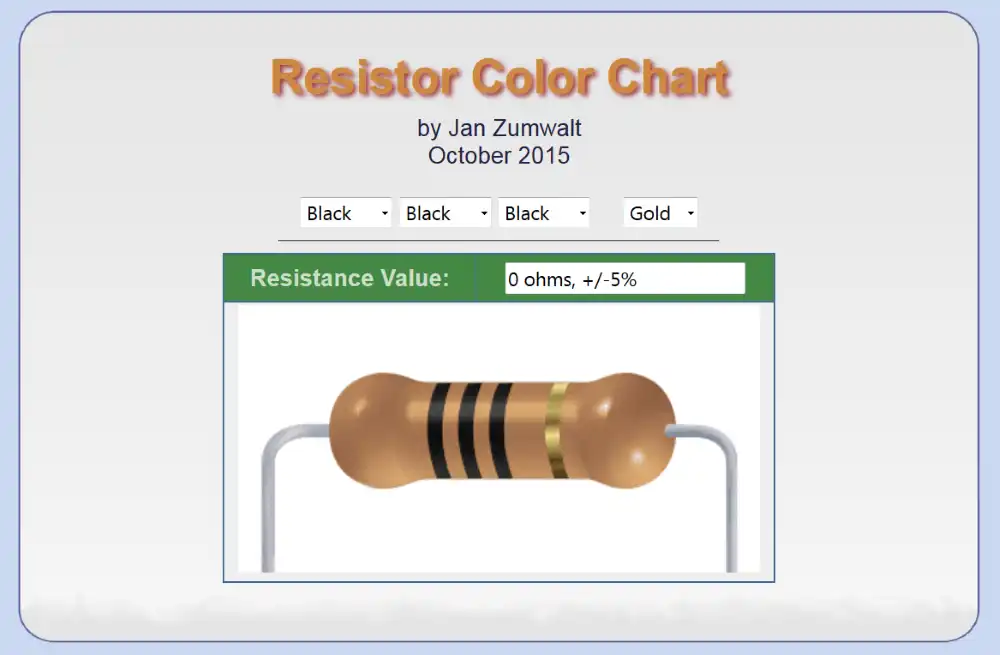 Download web tool or web app Resistor Value Identifier to run in Windows online over Linux online