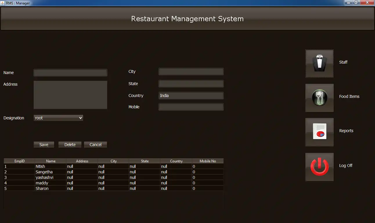 Download web tool or web app Restaurant Management System ( RMS )