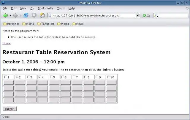 Download web tool or web app Restaurant Table Reservation System