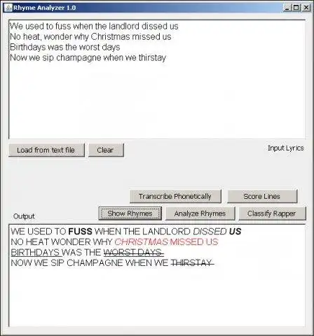 Download web tool or web app Rhyme Analyzer
