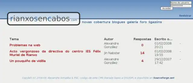 Download web tool or web app Rianxosencabos CMS