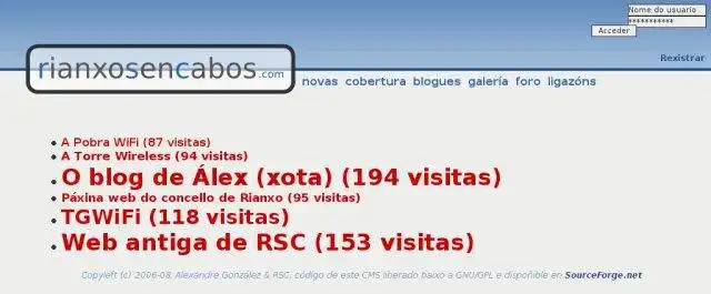 Download web tool or web app Rianxosencabos CMS