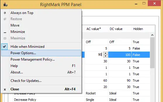 Download web tool or web app RightMark Power Management