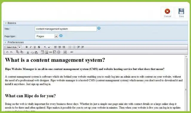 Download web tool or web app Ripe website manager (CMS)