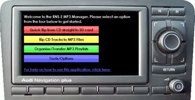 Download web tool or web app RNS-E MP3 Manager