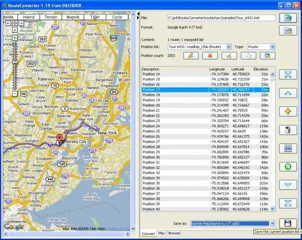 Download web tool or web app RouteConverter to run in Windows online over Linux online