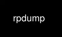 Run rpdump in OnWorks free hosting provider over Ubuntu Online, Fedora Online, Windows online emulator or MAC OS online emulator