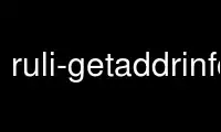 Run ruli-getaddrinfo in OnWorks free hosting provider over Ubuntu Online, Fedora Online, Windows online emulator or MAC OS online emulator